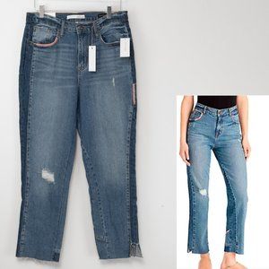 Ella Moss Jeans Straight High Waisted Cropped Vintage Inspired Denim Blue 30 New